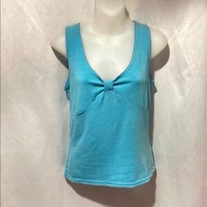 Nine West Turquoise Bow-Front Tank Top